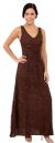 Main image of V-Neck Empire Cut A-line Formal Beaded Dress with Keyhole
